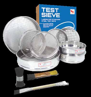 NL Scientific aggregate and rock test sieve set